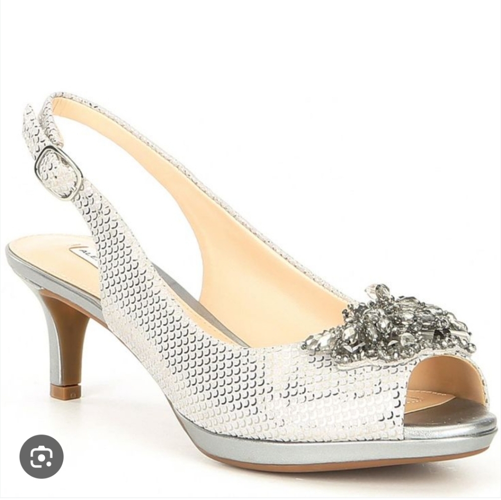 ALEX MARIE MARLA RHINESTONE New BEADED CEYLON leather PUMP HEEL SHOE 9.5 M